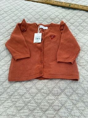 Cadet Rouselle French Brand  Rust Knit Button-Front 100% cotton Cardigan 6M